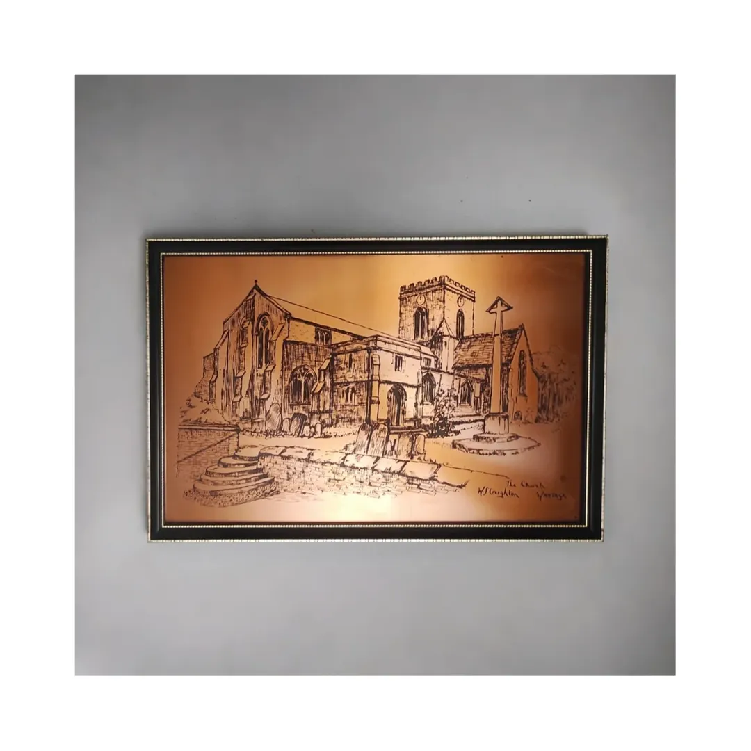 دیوارکوب حکاکی روی مس امضادار ۱۹۷۰