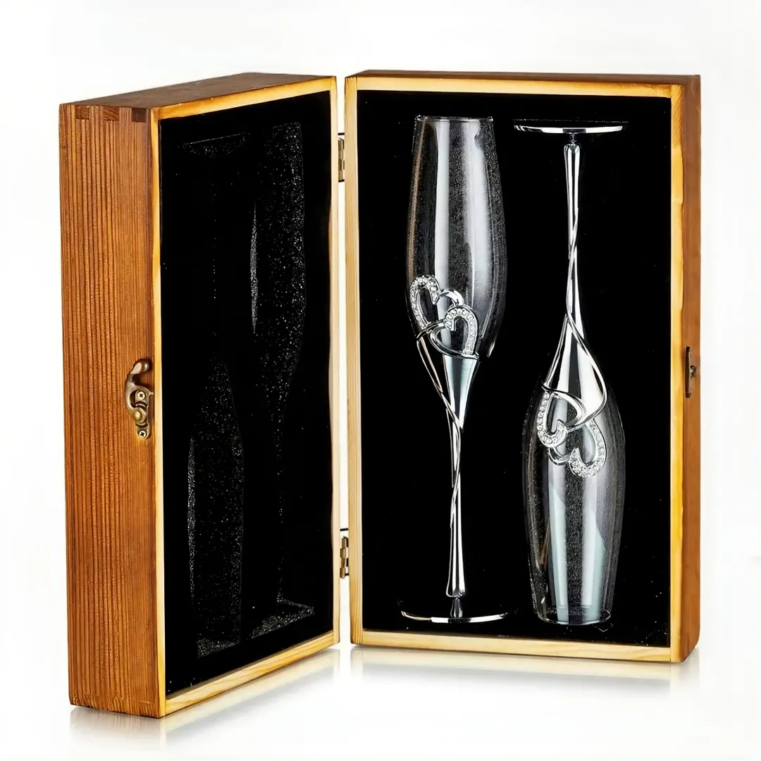 جام کریستالی شامپاین دست ساز نگین دار